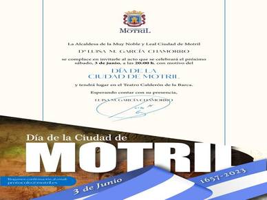 Motril celebra el día 3 de junio el 366 aniversario de la concesión del título de Ciudad por parte de Felipe IV 